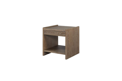 24" Brown Solid Wood Bedside Table Cocoa Finish
