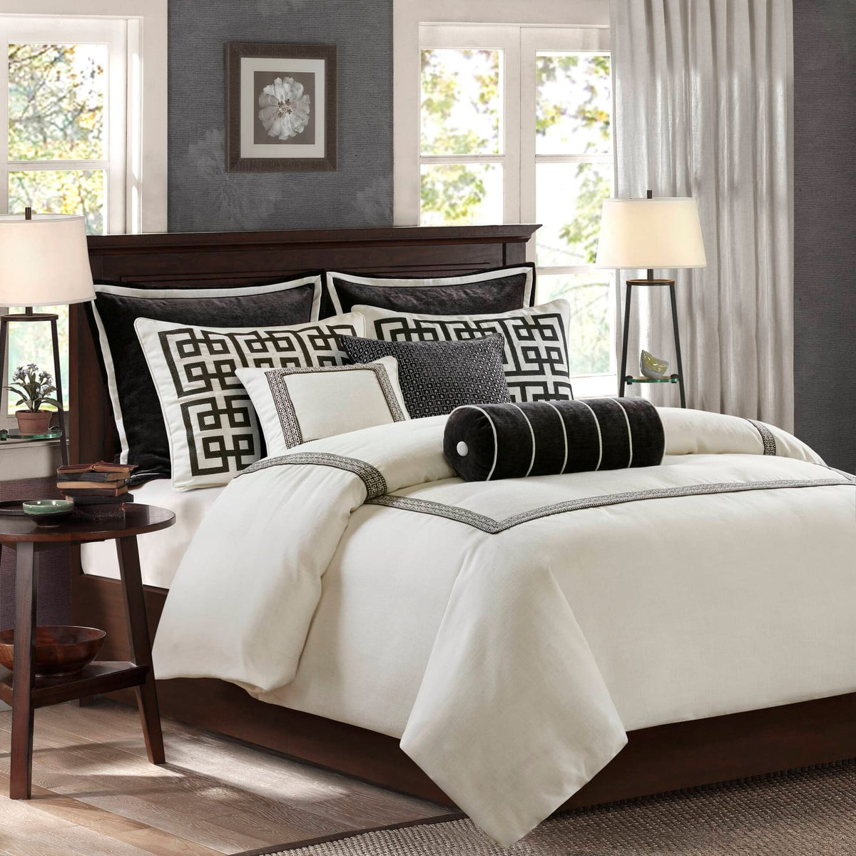 Queen Embroidery Comforter Set - Multicolor Polyester