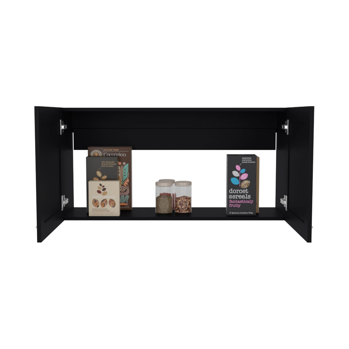Zurich Wall Cabinet - Black MDF Kitchen Storage Cabinet