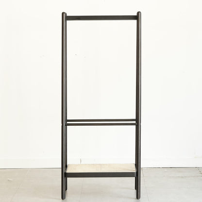 Black Solid Oak Wood Clothes Rack - Bedroom Garment Racks