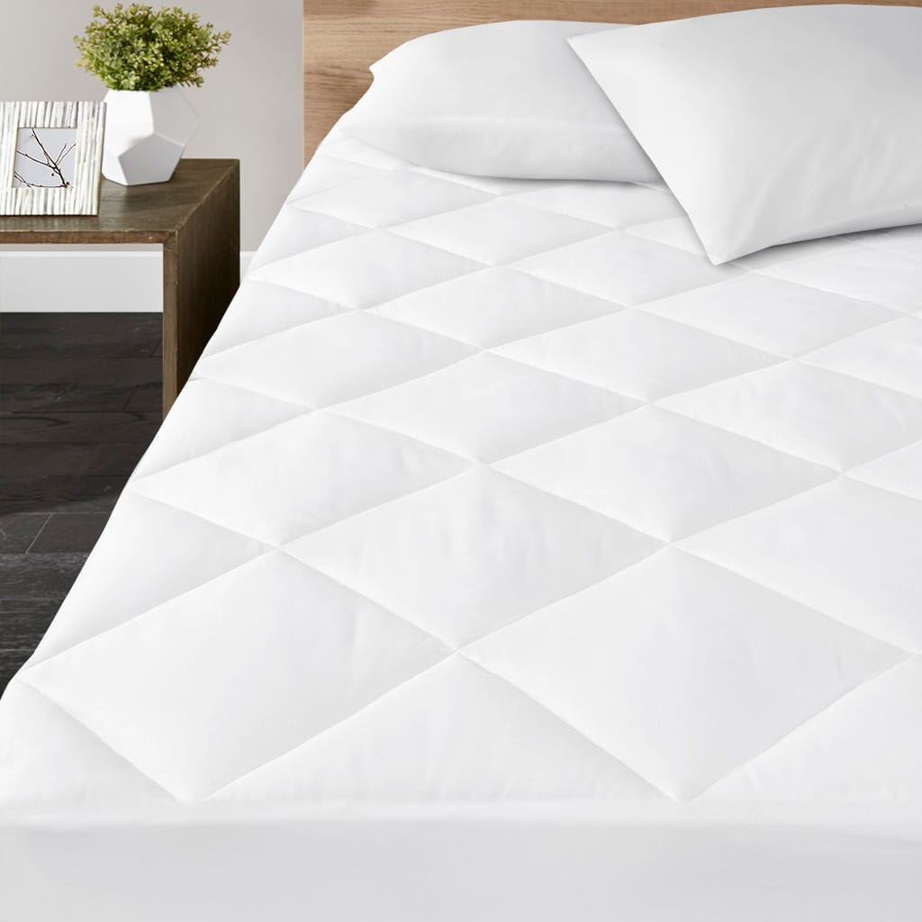 300 Thread Count Cotton Waterproof Mattress Pad - White