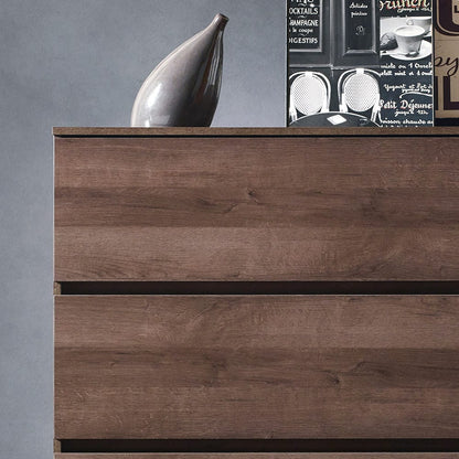 Brown Melamine Four Drawer Chest with Soft Closing Slides for Bedroom