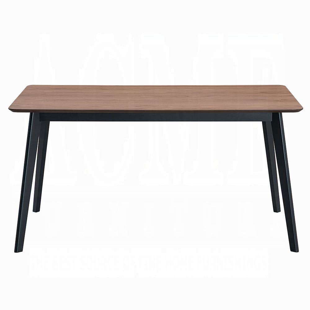 Modern Walnut Dining Table with Black Finish for Kitchen