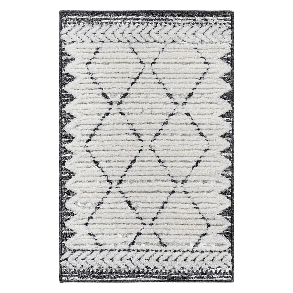 Cream Polypropylene Area Rug - 2x3 Feet