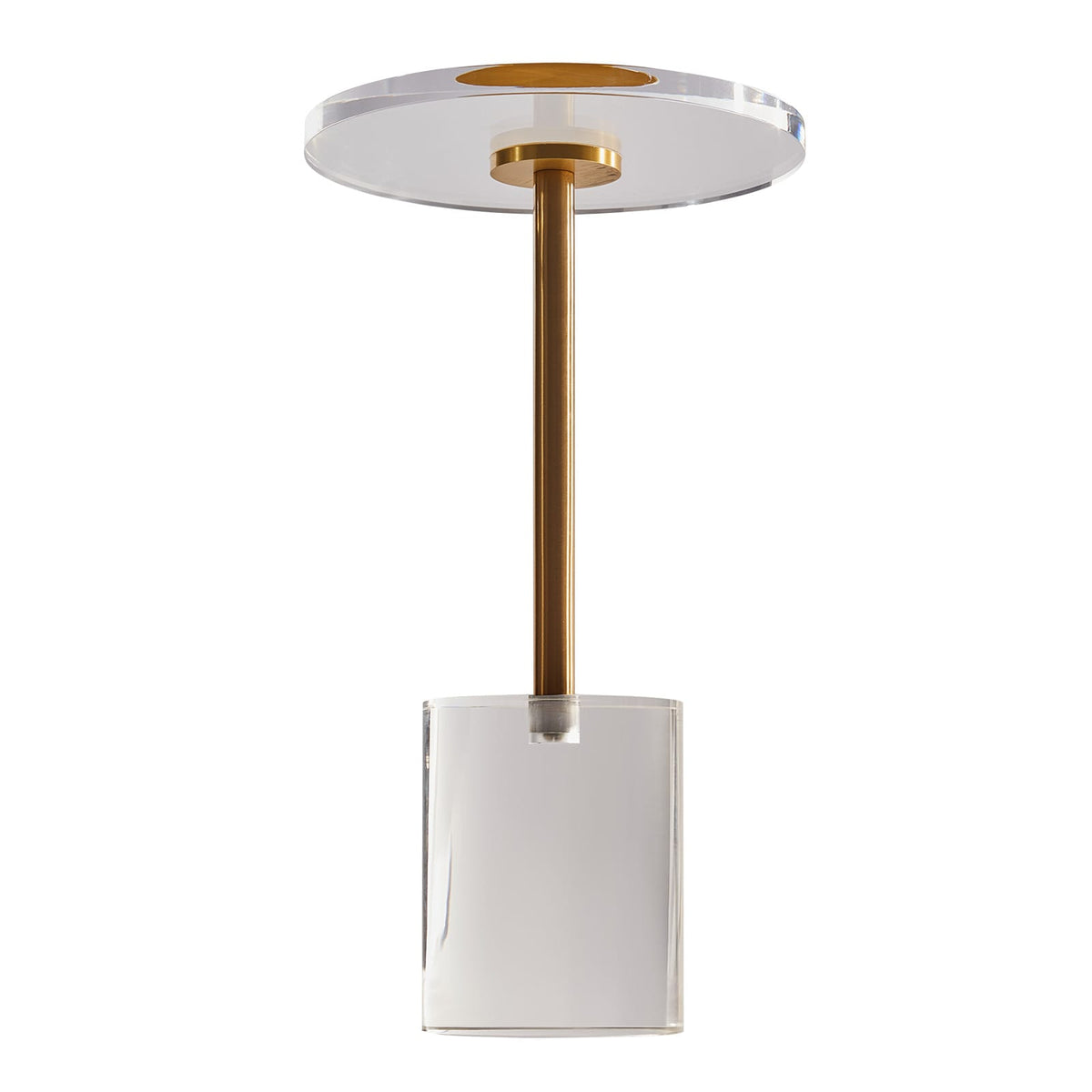 Clear Acrylic End Table - Gold & Clear, 11.9" Round for Living Room
