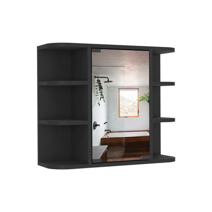 Black Particle Board Bathroom Storage Cabinet for Vanity Organization