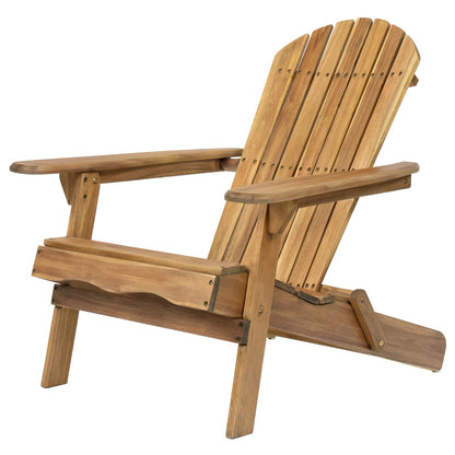 Teak Acacia Wood Folding Adirondack Chair - Patio Outdoor Furniture