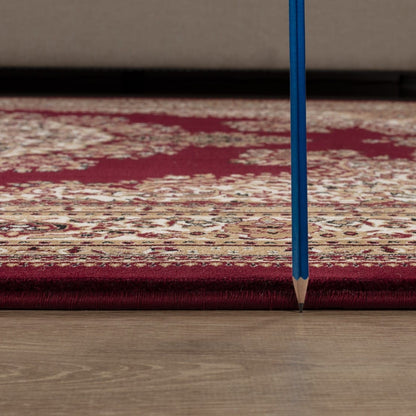 Red Medallion Runner Rug - 118" x 31"