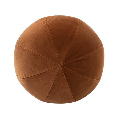 Burnt Orange Velvet Sphere Throw Pillow - 12 Inch