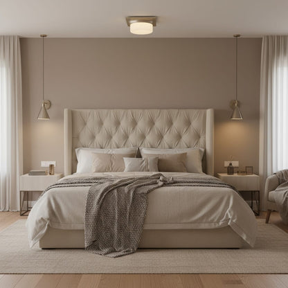 Brushed Nickel LED Flush Mount Light Fixture