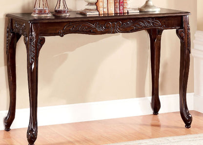 Traditional Solid Wood Cherry Sofa Table with Cabriole Legs