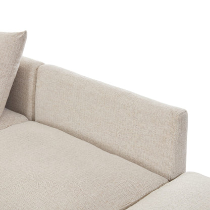 86.6" Beige Modular Sectional Sofa - 5 Seat Chenille