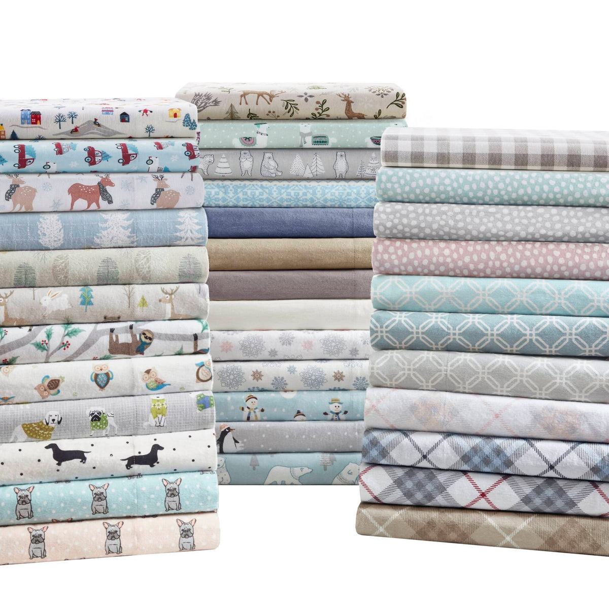 Cotton Multicolor Sheet Set with Fitted Sheet and Pillows for King