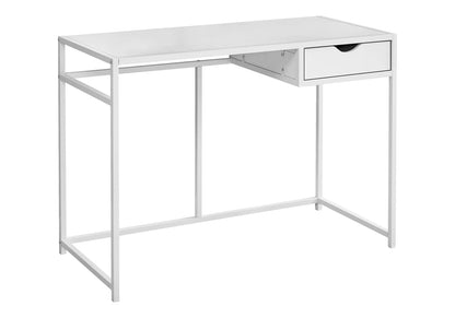 White Computer Desk with Storage Drawer - 42" L for Home Office