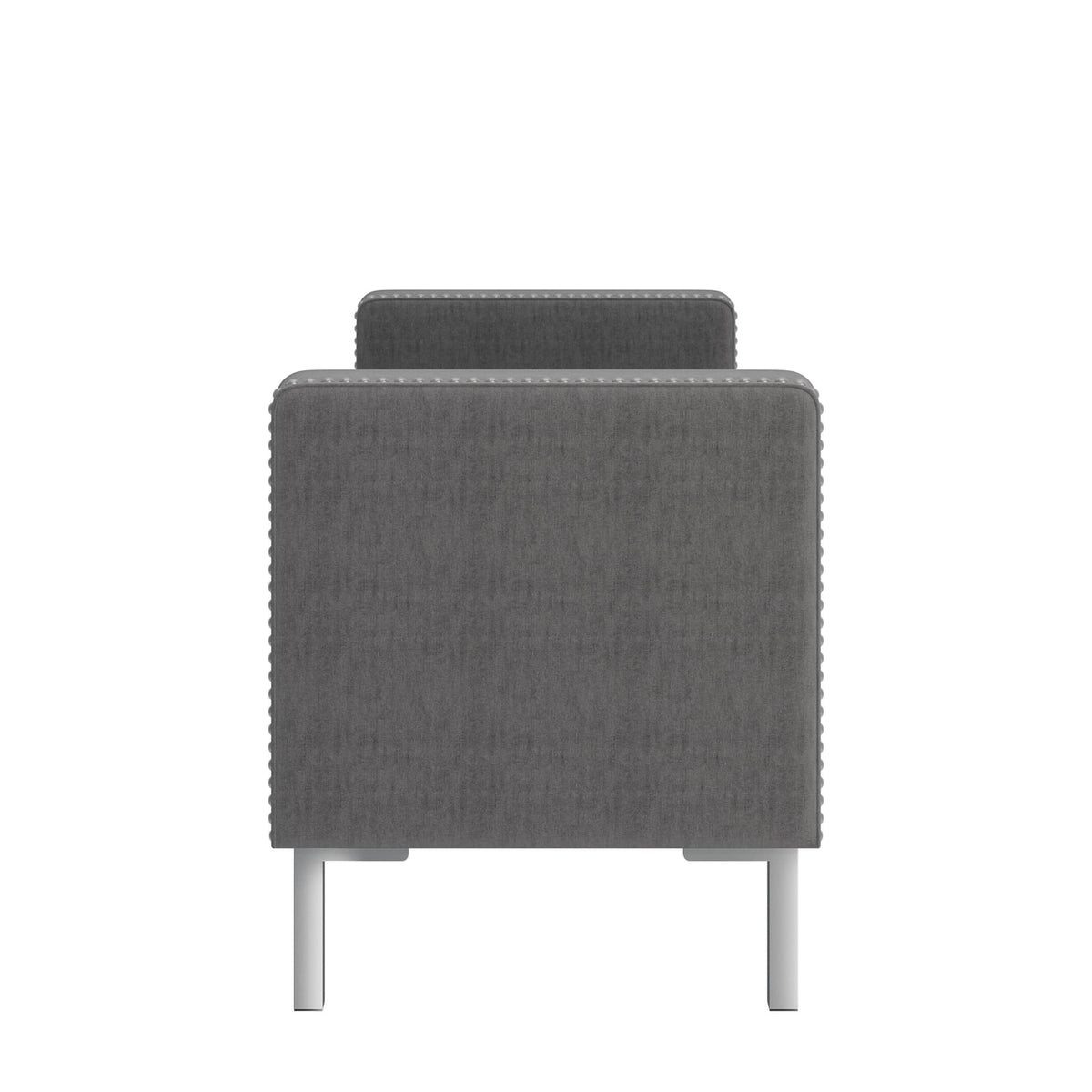 Charcoal Gray Storage Bench - Tufted Seat, Pewter Trim for Living Room