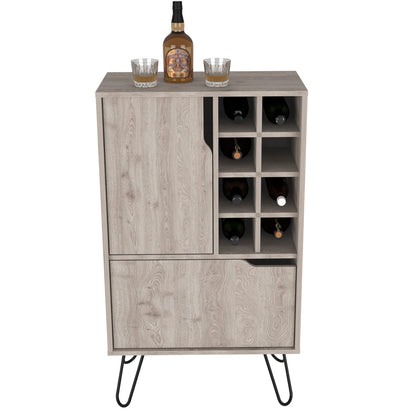 Light Gray Bar Cabinet with Wine Racks - 23.9" W for Living Room