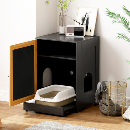 Hidden Cat Litter Box Enclosure - Black