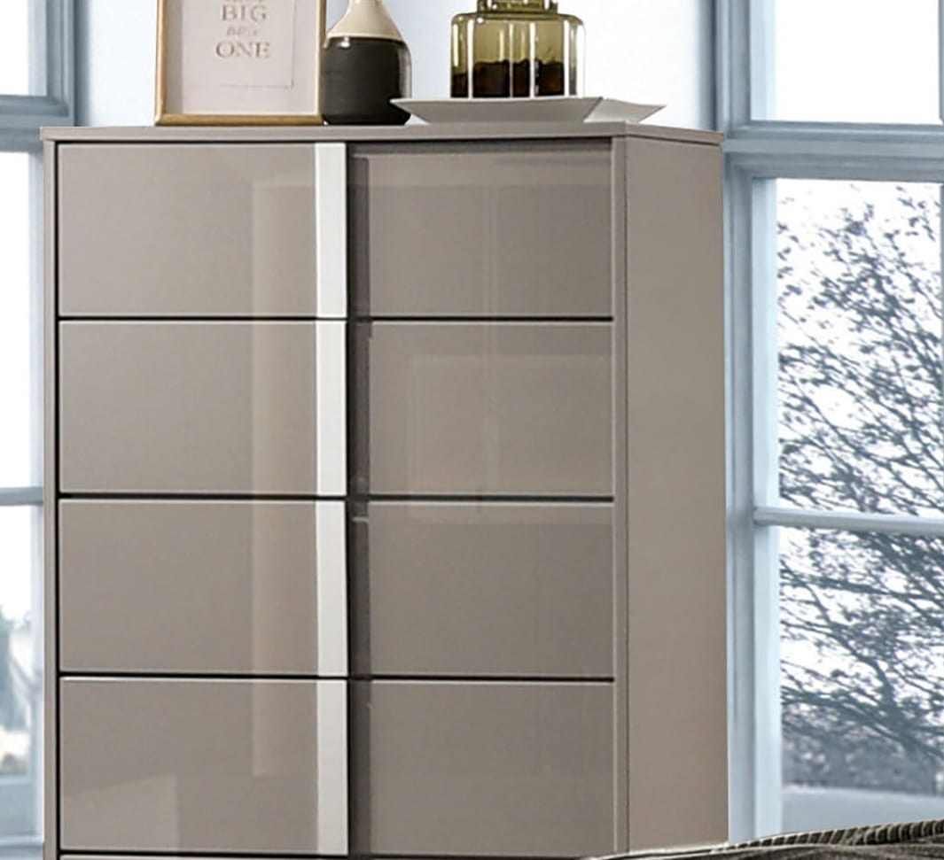 Contemporary Taupe Chest - 31" Bedroom Dresser