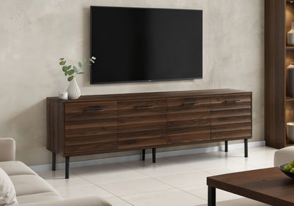 72 Inch Brown TV Stand with Storage Cabinets