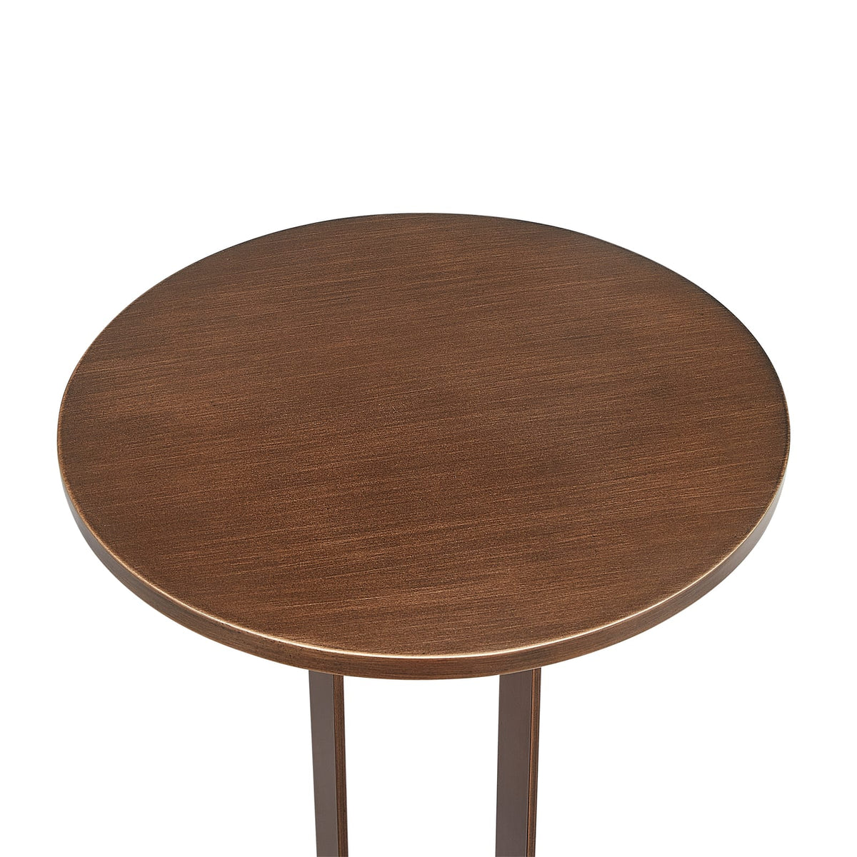 Antique Bronze Round Metal Accent Table for Living Room Decor