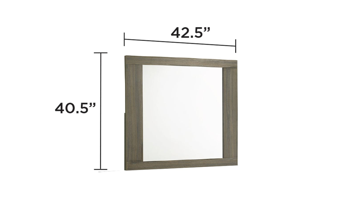 Beige Brown Wood Vanity Mirror - 42.5" Wide