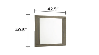 Beige Brown Wood Vanity Mirror - 42.5" Wide
