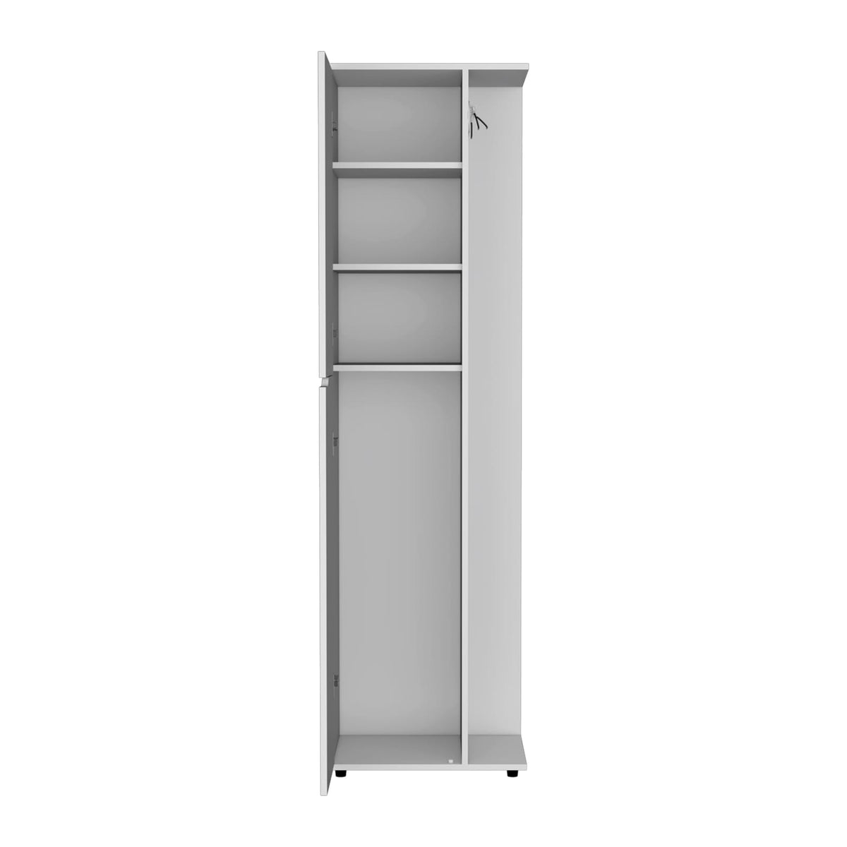 Austin Storage Broom Closet White - Modern Cabinet for Cleaning Tools