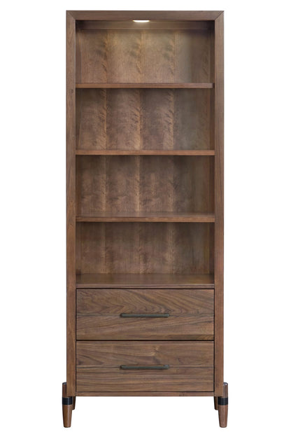 Tranquility Bookcase Pier - Walnut Finish, 30" Wide for Living Room
