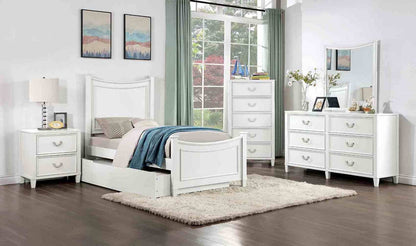 Small White Bedside Cabinet with 2 Drawers