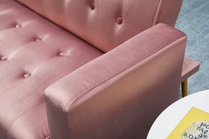 3 Seat Rose Velvet Sofa Bed - Small Living Room