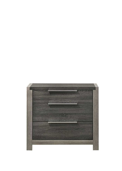 Jehoram Gray Finish Nightstand - Storage & Style
