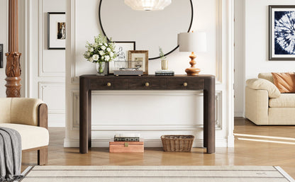 Espresso Solid Wood Console Table - 52" Entryway Table
