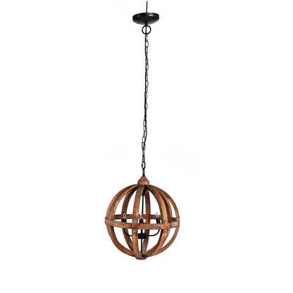 Brown Wood Chandelier - 4 Light Fixture for Kitchen Dining Room
