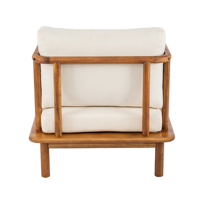Cream Teak Acacia Club Chair with Cushions