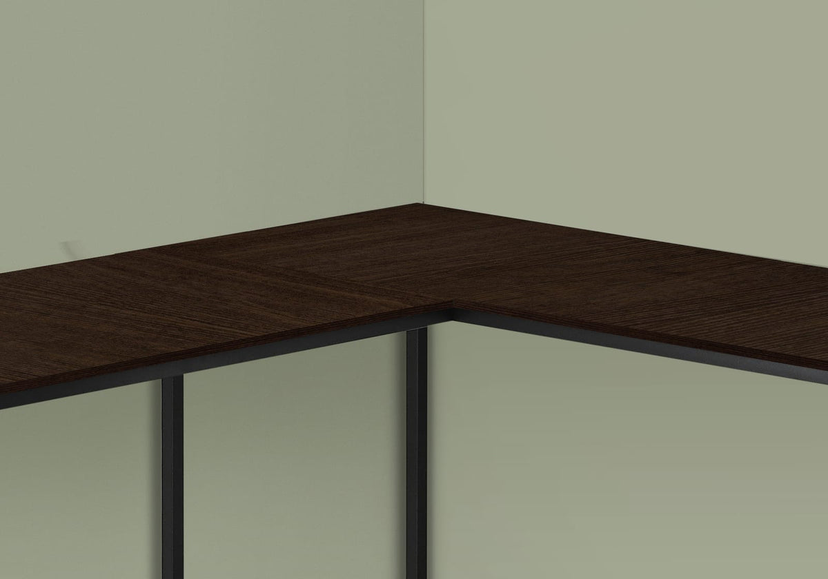 Espresso L-Shaped Corner Computer Desk - 58" Workstation for Home Office