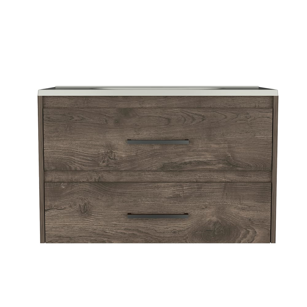 Dark Brown Wall Mounted Bathroom Vanity with Sink for Bathroom Renovation