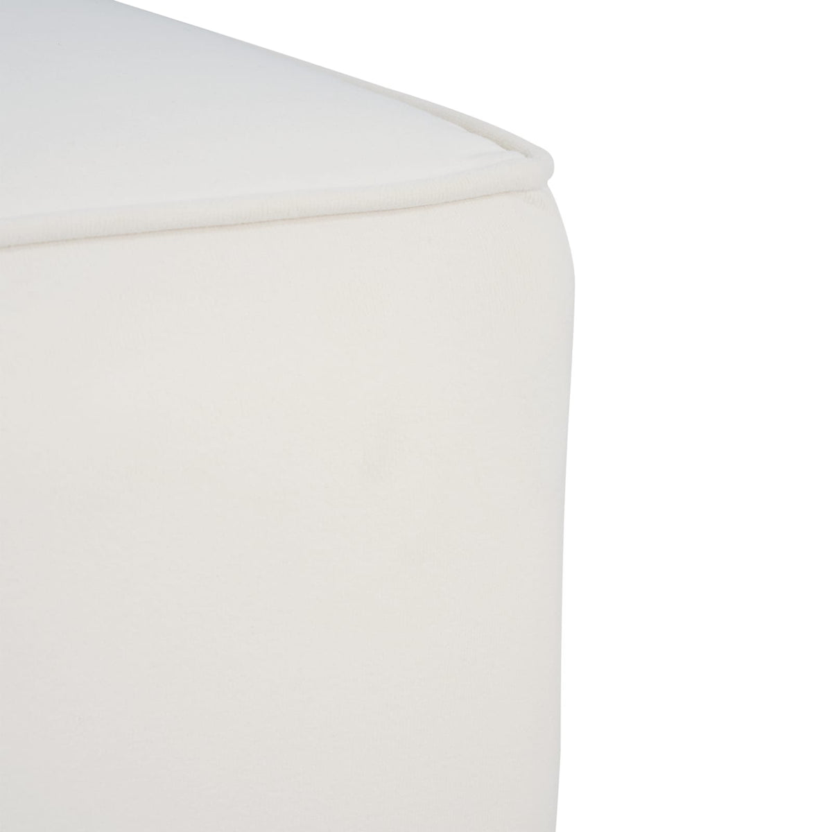 Cream Corduroy Ottoman - Square Storage Footrest