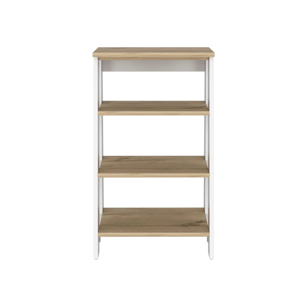 Nashua 4-Shelf Linen Cabinet - Light Oak & White Display Shelf