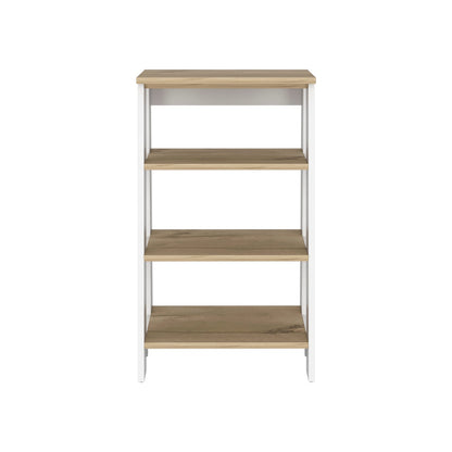 Nashua 4-Shelf Linen Cabinet - Light Oak & White Display Shelf