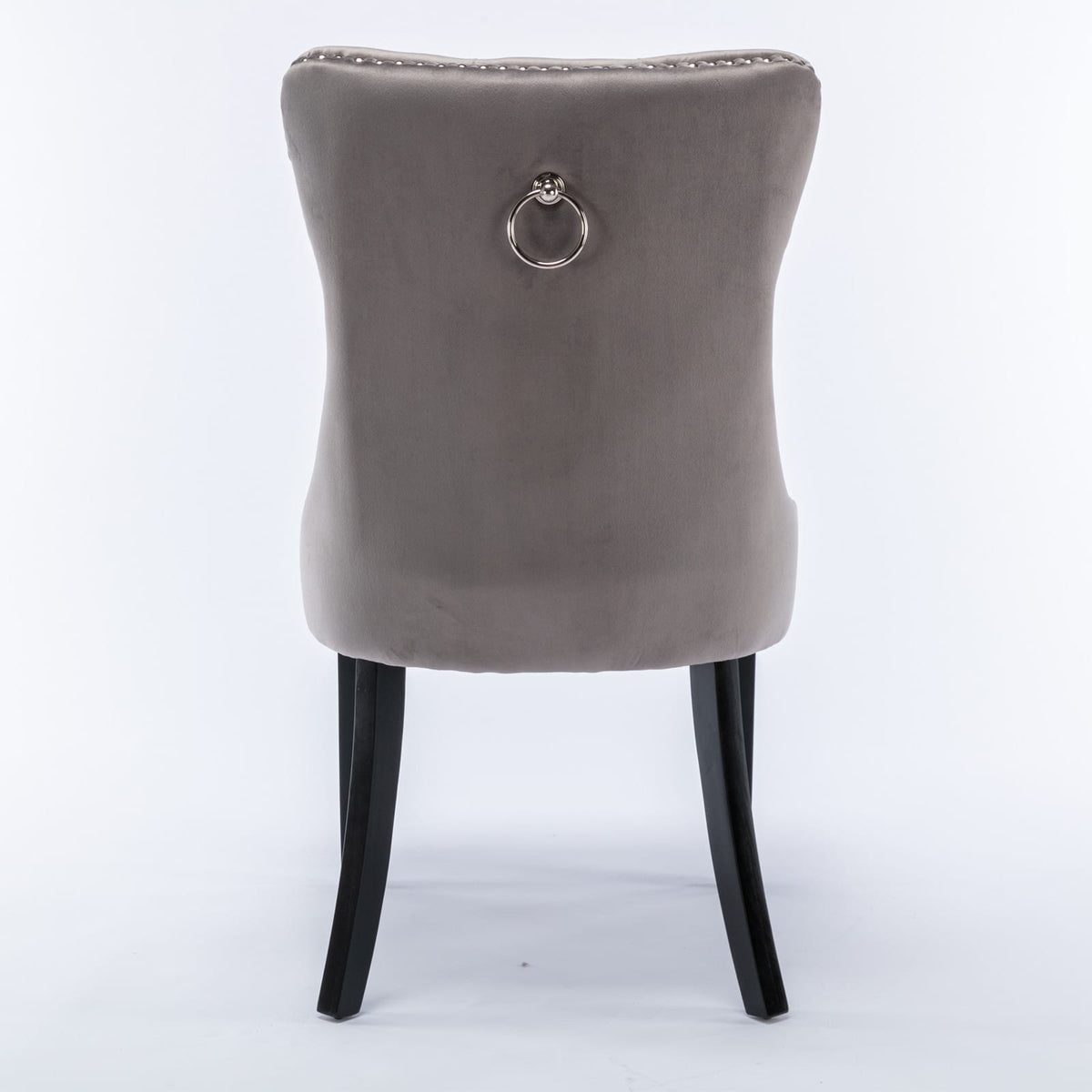 Gray Velvet Dining Chairs - Set of 2 Modern Upholstered Chairs