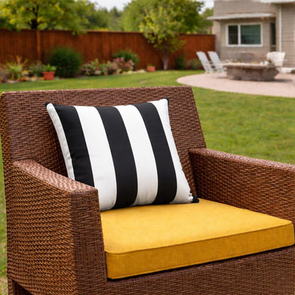 Black Polyester Outdoor Throw Pillows - 2 Pack 18x18 Inch