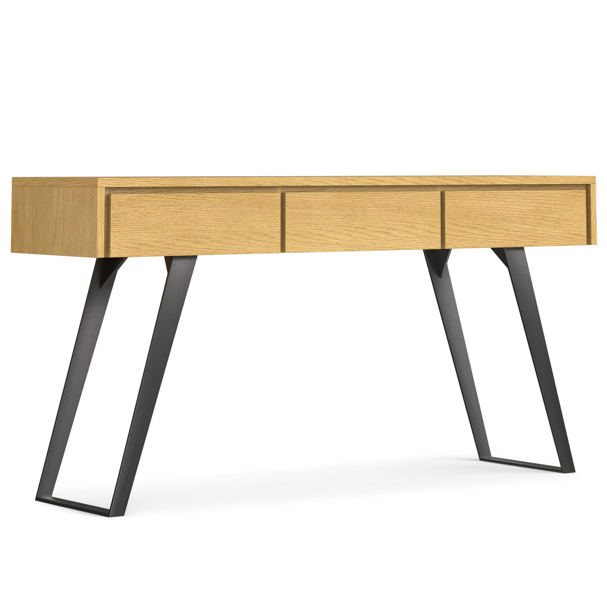 60" Wide Oak Console Table - Entryway Organizer Table for Living Room