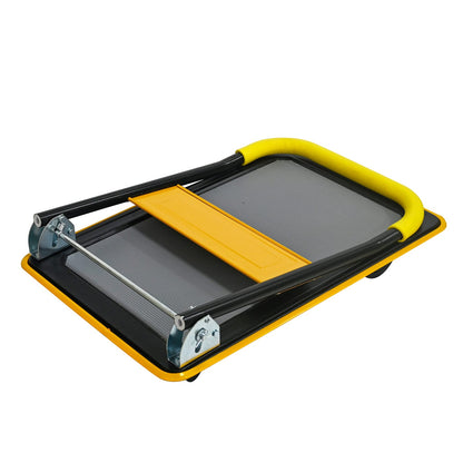 Yellow Steel Folding Hand Truck - 330lb Capacity