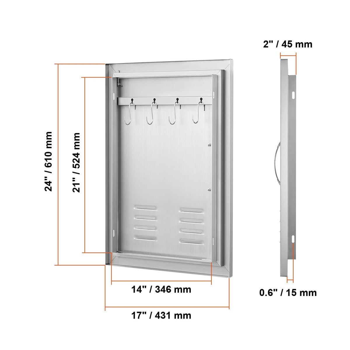 Stainless Steel BBQ Island Access Door for Outdoor Kitchens and Grilling Stations