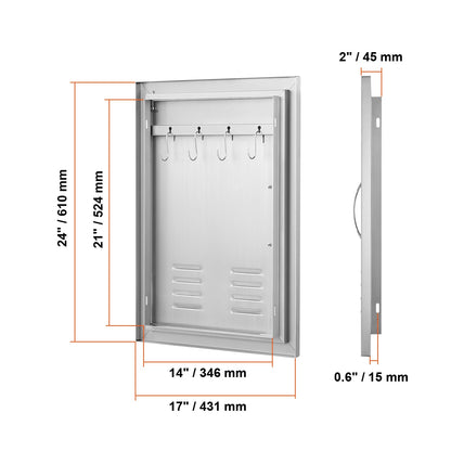 Stainless Steel BBQ Island Access Door for Outdoor Kitchens and Grilling Stations