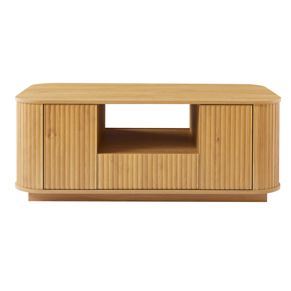 46.5" Natural MDF Coffee Table with Drawers & Storage for Living Room