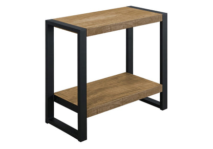 24" Natural Wood Accent Table - Side Table with Shelf