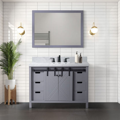 48 Inch Dark Grey Bathroom Vanity Cabinet with Storage Drawers