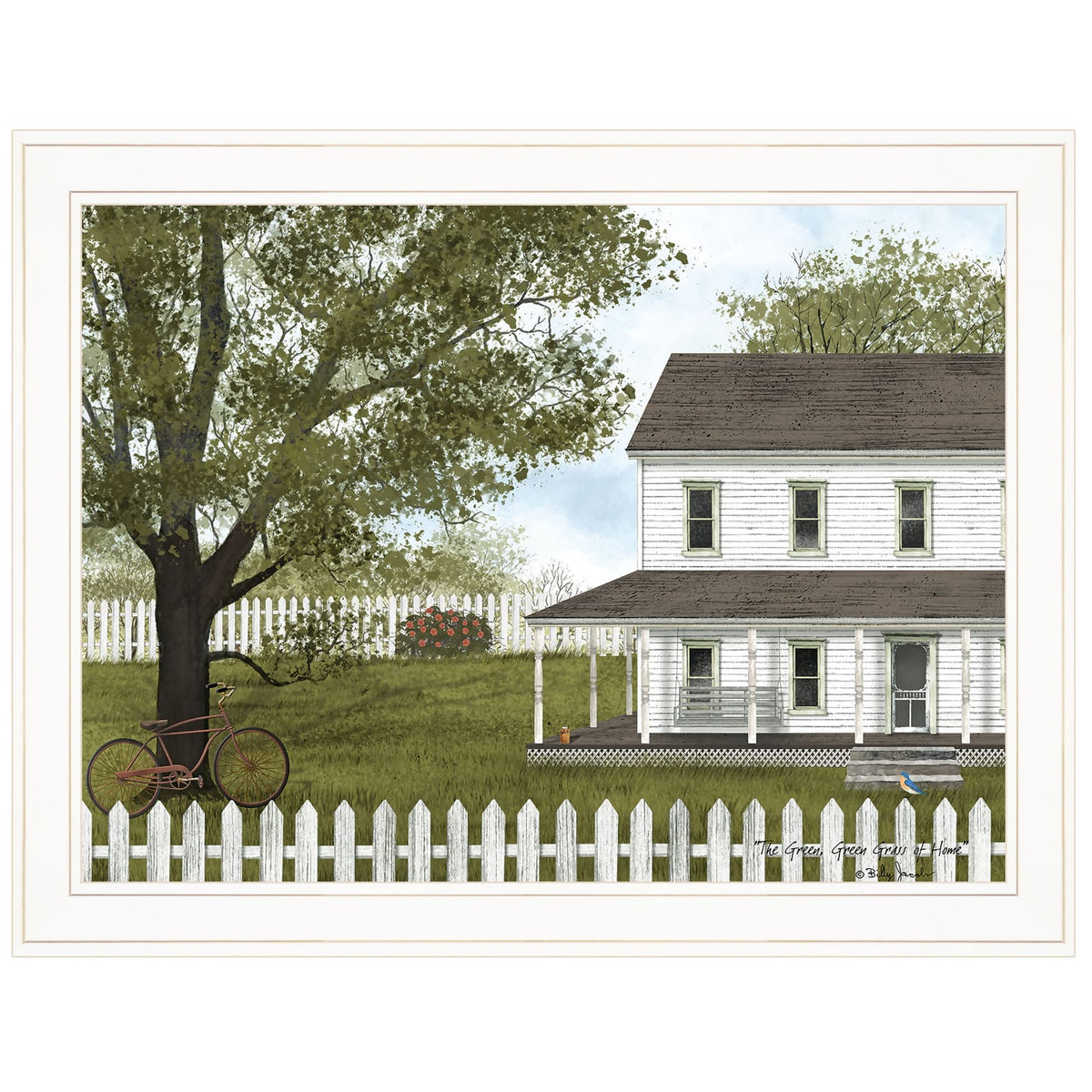 Small Bedroom Green Grass Framed Print Decor