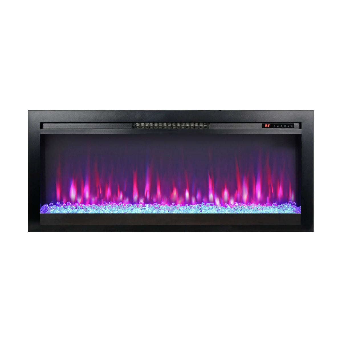 Antique Black Electric Fireplace Insert - 44 Inch Wall Mounted for Living Room